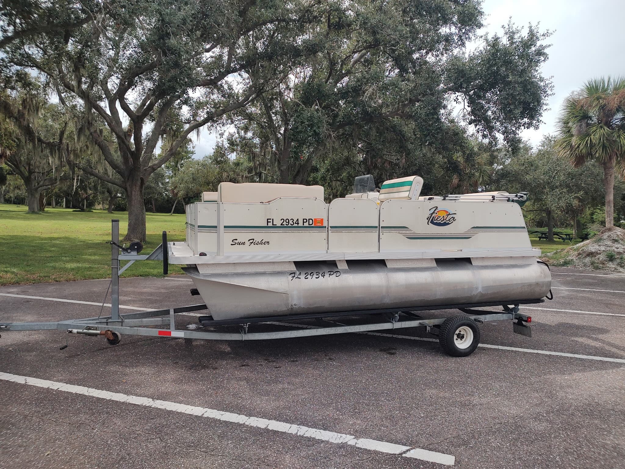 2011 Fiesta Sun Fisher (16 ft Pontoon) with 2017 Trailer