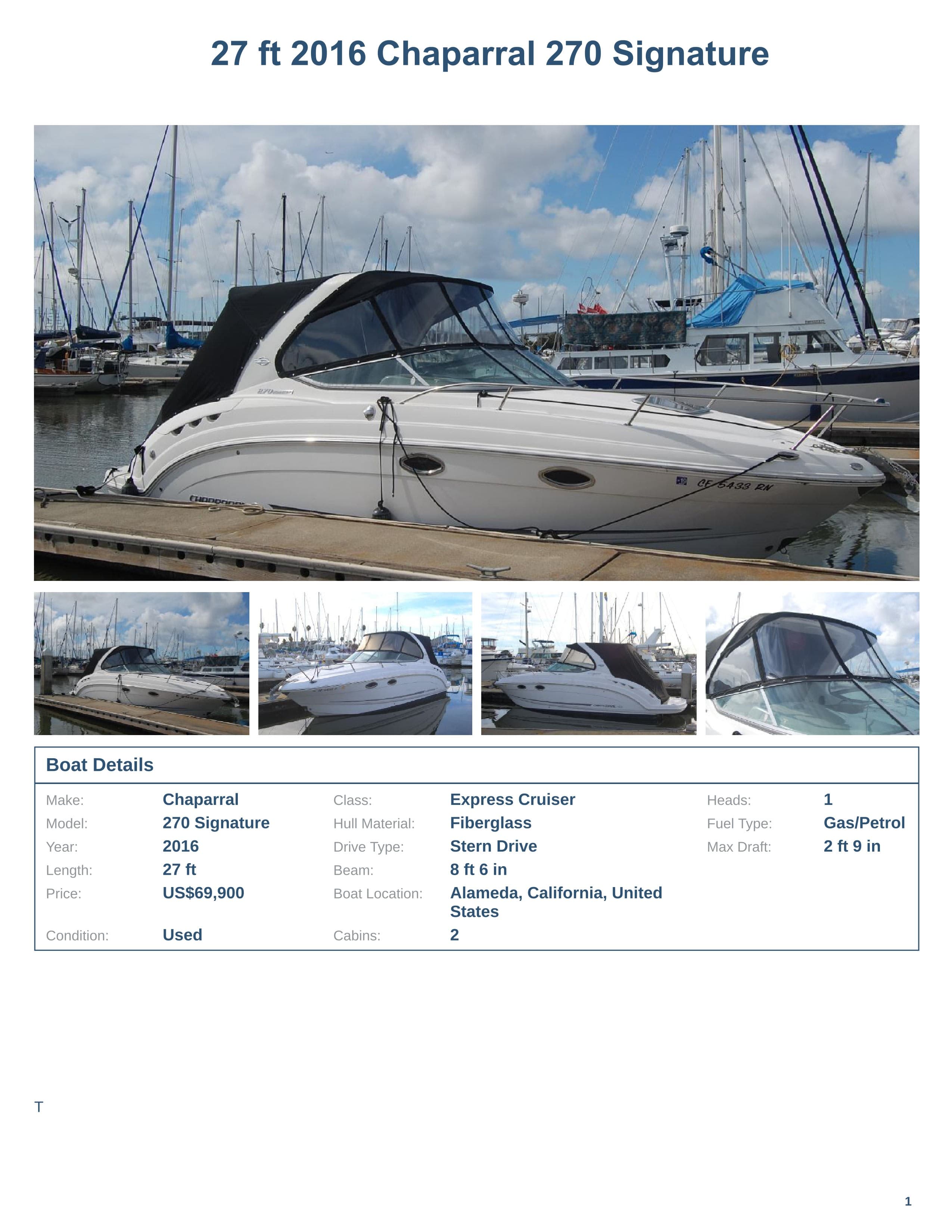 2016 Chaparral 270 Signature